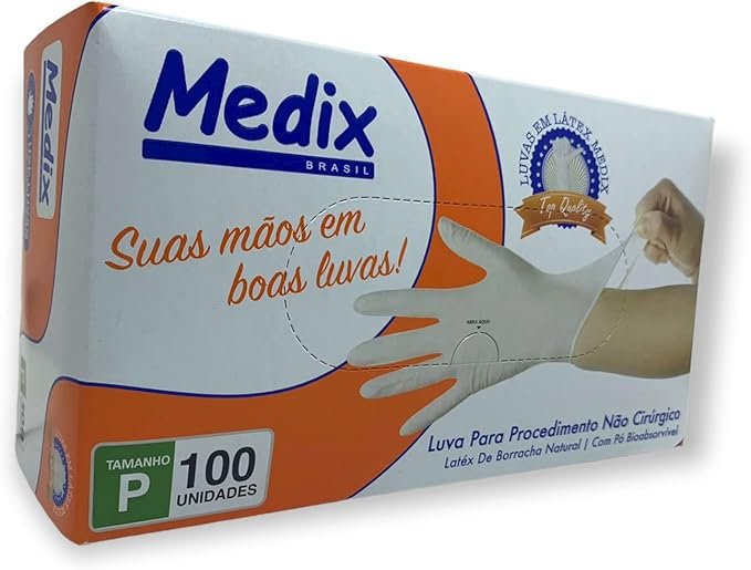 Luva Para Procedimento Não Cirurgico de Latex Esteril Com Pó P Medix – 100 Unidades
