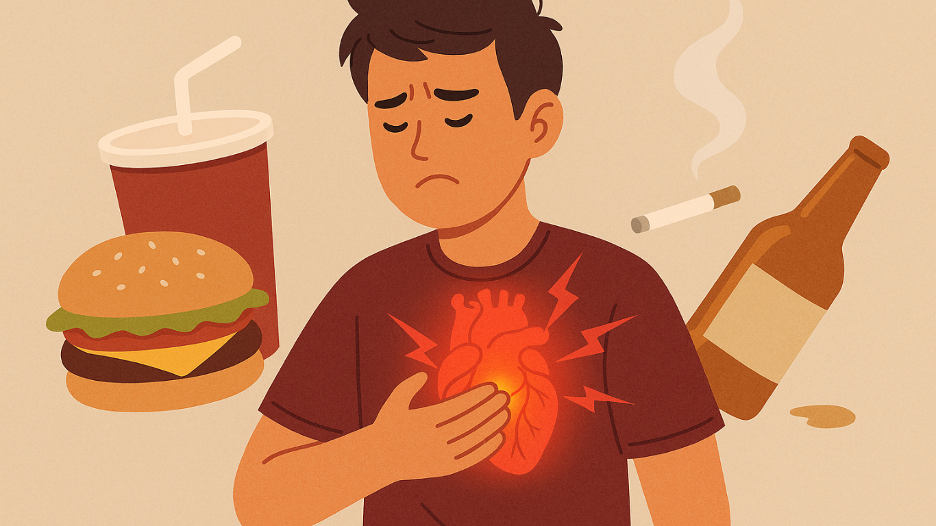 Infarto agudo do miocárdio em adultos jovens: como o estilo de vida e a má alimentação aumentam os riscos